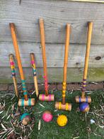Vintage Croquet Set - Houten Mallets en Ballen, Ophalen of Verzenden, Gebruikt