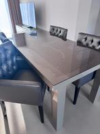 Eettafel Brons met subtiel een glansje, Ophalen, Gebruikt, 50 tot 100 cm, Glas