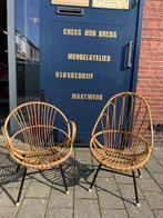 2x Rohe Noordwolde jaren '60 rotan/bamboe stoelen, Ophalen