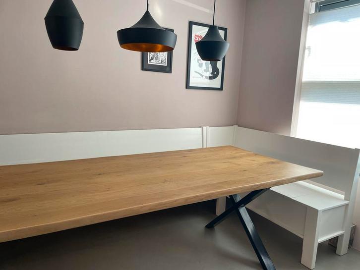 Mooie houten eettafel, Huis en Inrichting, Tafels | Eettafels, Gebruikt, 100 tot 150 cm, 200 cm of meer, Vijf personen of meer