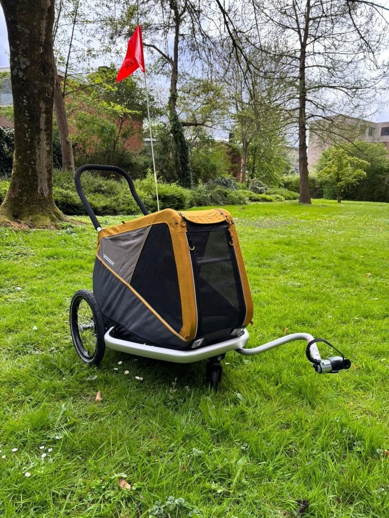Croozer Dog Enna (geel) hondenfietskar, Fietsen en Brommers, Fietsaccessoires | Aanhangers en Karren, Ophalen, Opvouwbaar, Zo goed als nieuw