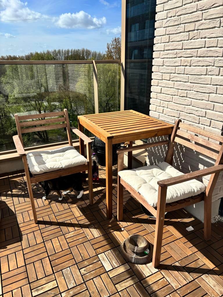 IKEA Tuinset met kussens - opknapper, Gebruikt, Eettafel, Tuinset, Hout
