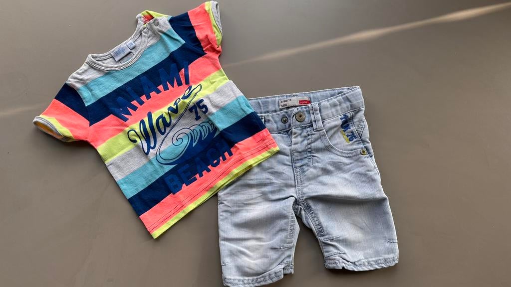 2 delig setje voor jongens maat 74 van Feetje &Name It, Kinderen en Baby's, Babykleding | Maat 74, Ophalen of Verzenden, Zo goed als nieuw