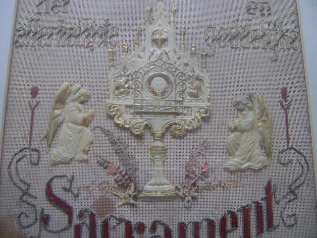 de afbeelding toont een ingelijst religieus kunstwerk, Antiek en Kunst, Antiek | Woonaccessoires, Ophalen of Verzenden