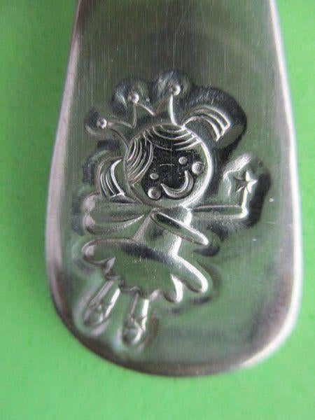 (KB5097) Kinderbestek Meisje met kroon kleine lepel, Ophalen of Verzenden, Gebruikt