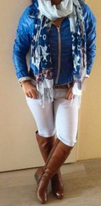 Jack blauw bershka maat s jas jasje jassen bumper dames, Bershka, Zo goed als nieuw, Jasje, Maat 36 (S)