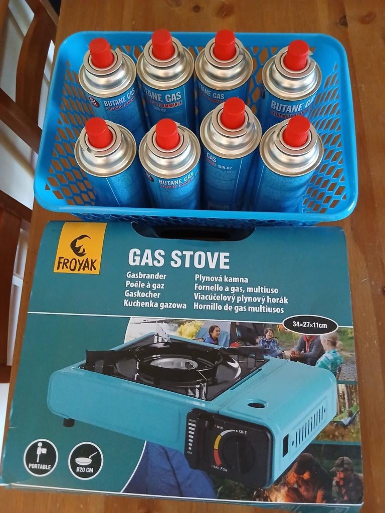 Camping gastel en 8 gasflessen, Ophalen