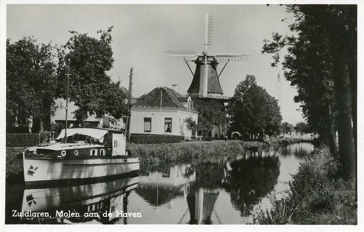 ZUIDLAREN – Molen aan de Haven 1950 (VK415), Verzamelen, Ansichtkaarten | Nederland, Gelopen, Drenthe, 1940 tot 1960, Verzenden