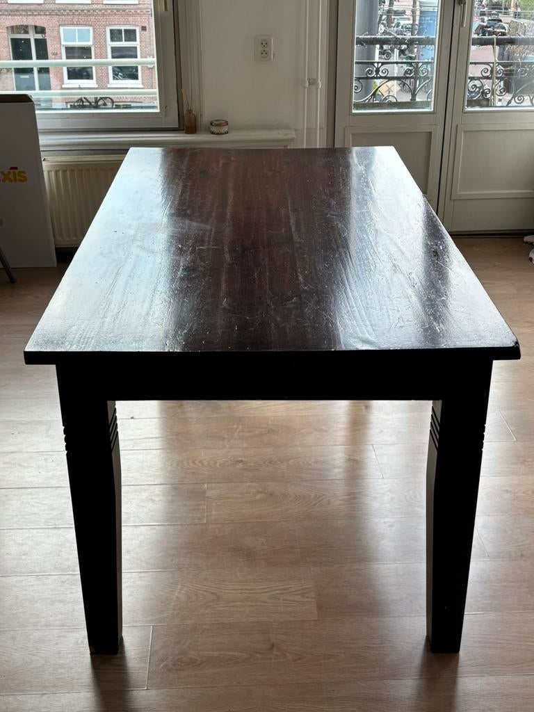 Houten eettafel, Huis en Inrichting, Tafels | Eettafels, Ophalen, Gebruikt, 50 tot 100 cm, 150 tot 200 cm