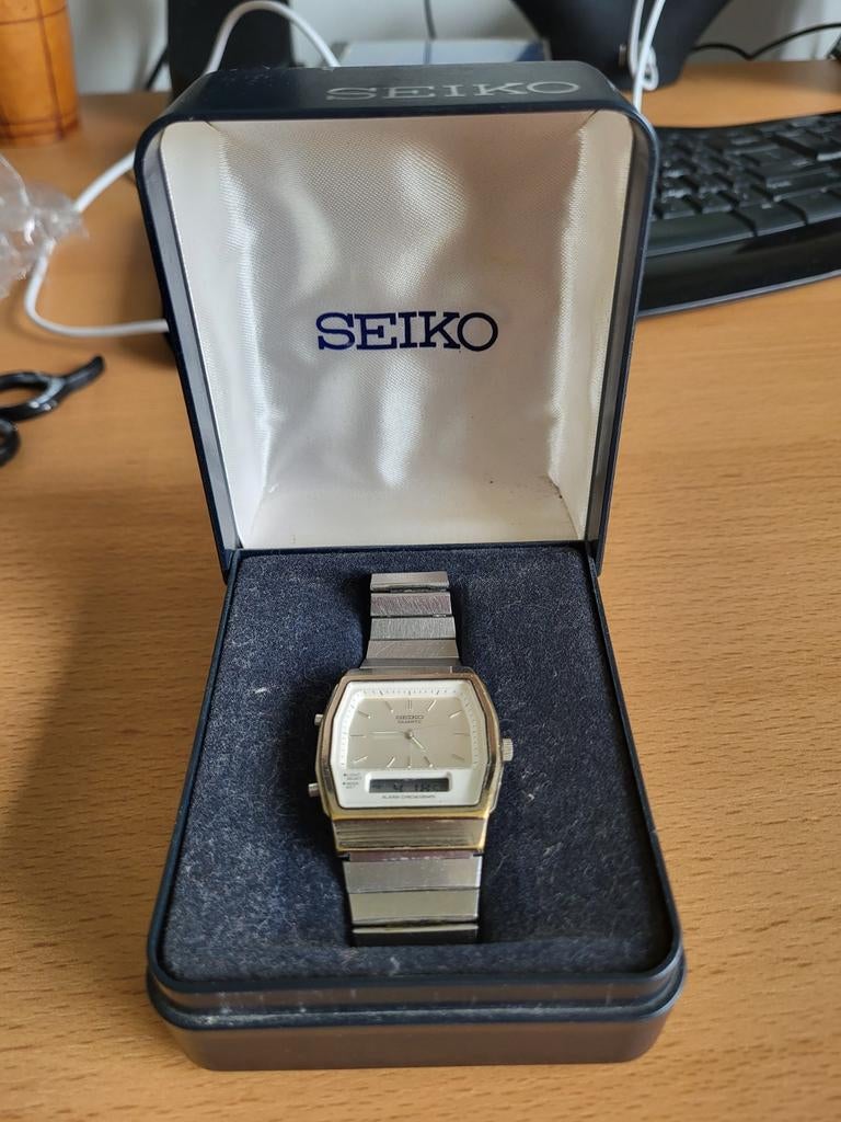 Seiko Quartz horloge jaren 70, Gebruikt, Staal, Polshorloge, Ophalen of Verzenden