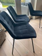 4  velvet stoelen zwart, Ophalen, Zo goed als nieuw, Zwart