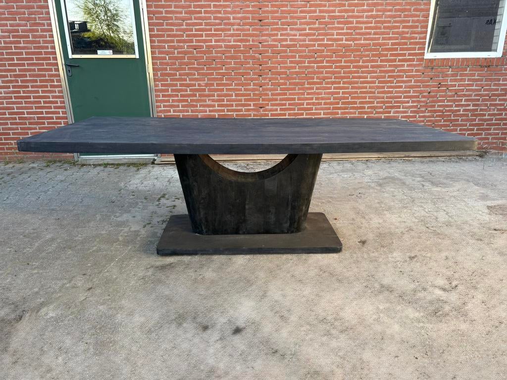 Eetkamertafel Voco –  Japandi style mangohout – zwart, Huis en Inrichting, Tafels | Eettafels, Ophalen, 100 tot 150 cm, Rechthoekig