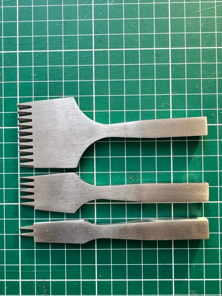 Leren ponsgereedschap set van 3, Zilver, Gereedschap of Toebehoren, Nieuw, Overige merken