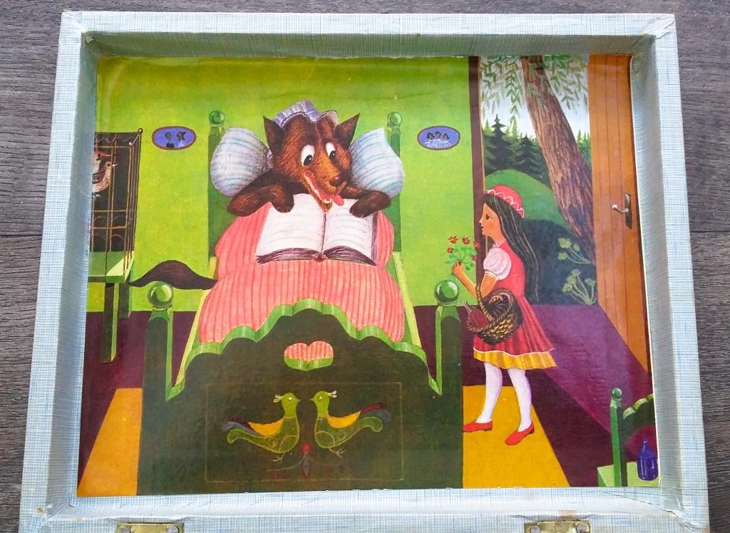 Om 1940-1950 Blokkendoos Blokken Puzzel Legpuzzel Sprookje, Antiek en Kunst, Antiek | Speelgoed, Ophalen of Verzenden