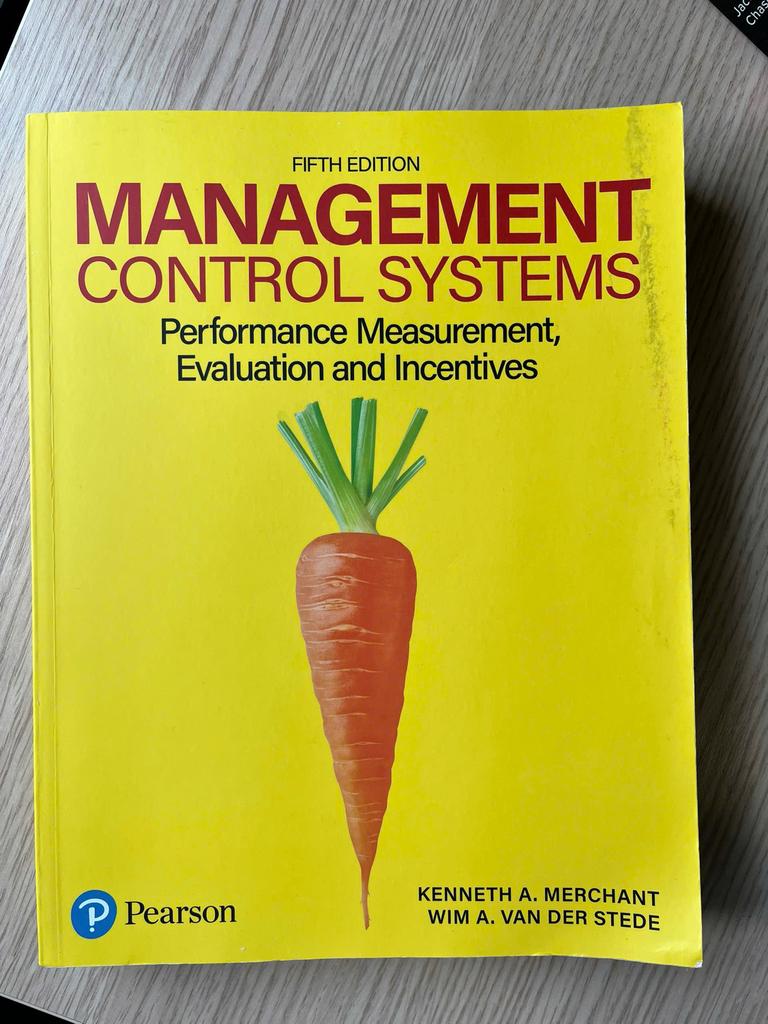 Management Control Systems - 5th Edition (Pearson), Ophalen of Verzenden, Gamma, Zo goed als nieuw, HBO