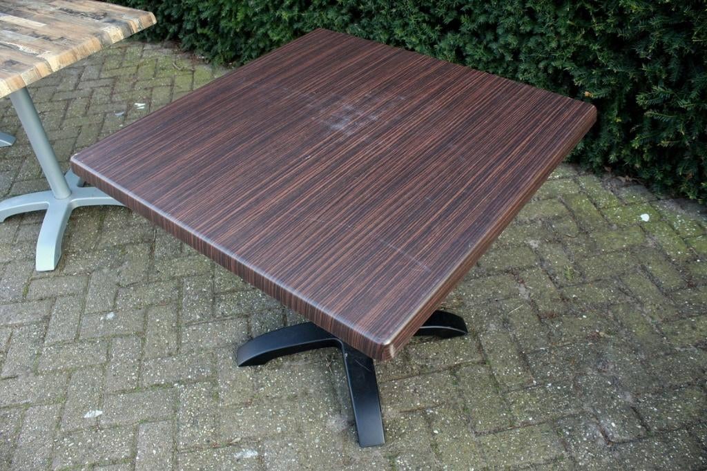 5 vierkante tuintafels terrastafel horeca terras 80 x 80 cm., Ophalen, Gebruikt
