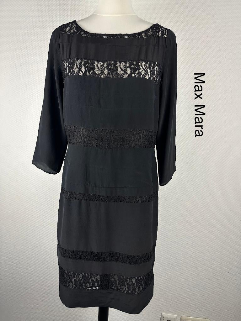 Max Mara Jurk 100% zijde (mt: 40) 19,6/9148, Maat 38/40 (M), Zwart, Max Mara, Max Mara