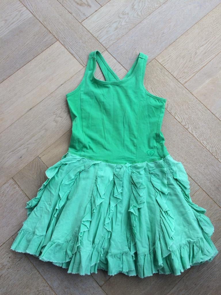 Superleuk groen zomerjurkje zwier stroken rokje 116/122 zgan, Kinderen en Baby's, Kinderkleding | Maat 116, Persival, Meisje, Ophalen of Verzenden