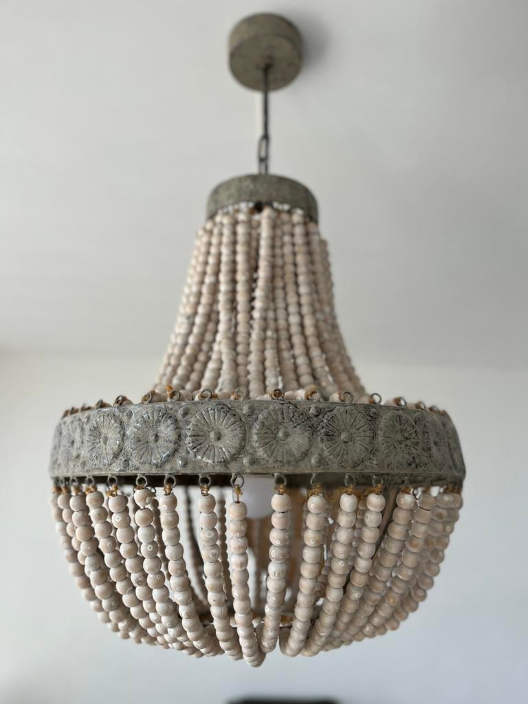 Light & living Luna oosterse hanglamp kroonluchter, Ophalen, Zo goed als nieuw, Hout, Oosters