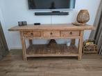 Massief houten dressoir kast landelijk., Ophalen, 25 tot 50 cm, Rechthoekig, 200 cm of meer