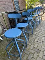 Originele Industrieele werkplaatsstoelen, Huis en Inrichting, Ophalen, Draaibaar, 60 tot 90 cm, Metaal