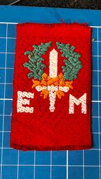 Mouwembleem EXPEDITIONAIRE MACHT Brabants weefsel, Ophalen of Verzenden, Landmacht, Nederland, Embleem of Badge