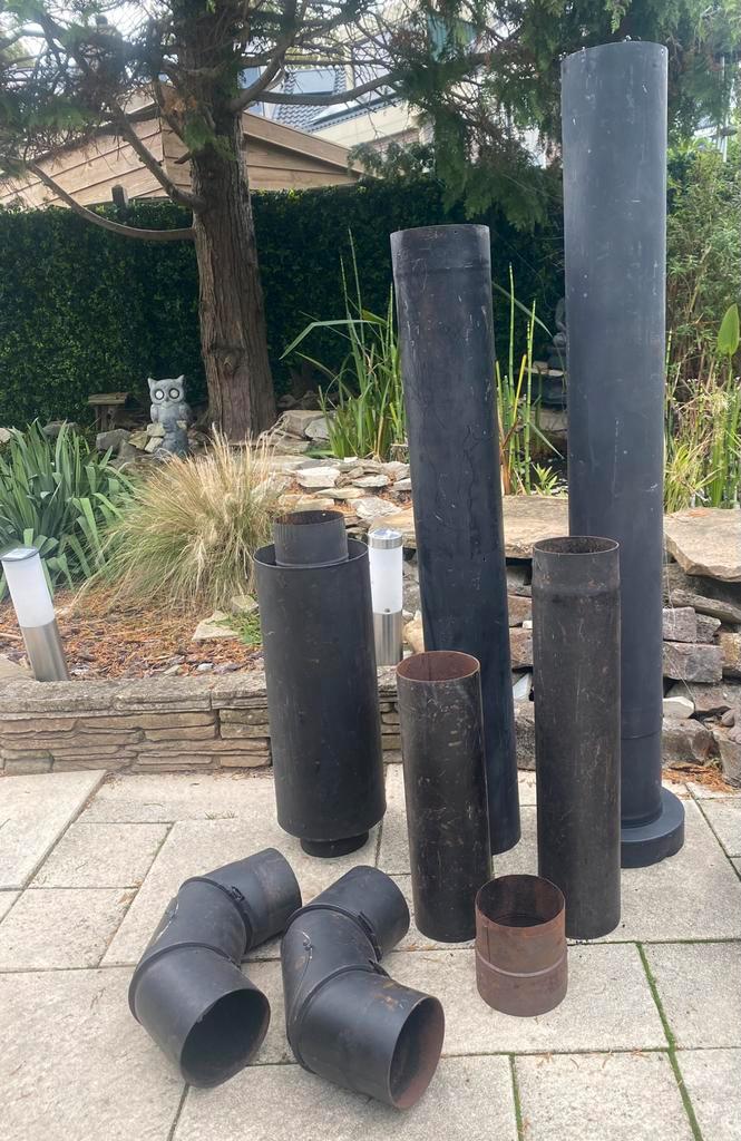 Div. Rookkanaal kachelpijpen staal rvs hout pelletkachel enz, Huis en Inrichting, Kachels, Zo goed als nieuw, Vrijstaand, Overige soorten