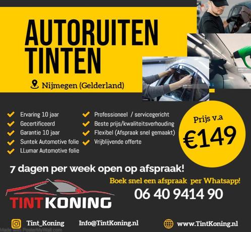Auto ramen tinten professioneel Nijmegen Wijchen, Auto diversen, Tuning en Styling, Ophalen