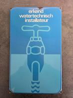Emaille bord erkend installateur, Verzamelen, Merken en Reclamevoorwerpen, Ophalen of Verzenden, Gebruikt, Reclamebord
