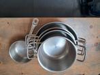 Pannenset, Huis en Inrichting, Keuken | Potten en Pannen, Ophalen of Verzenden, Gebruikt, Rvs, Pannenset