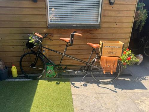 Tandem vintage oldtimer gazelle opgeknapt, Fietsen en Brommers, Fietsen | Tandems, Zo goed als nieuw, Minder dan 10 versnellingen