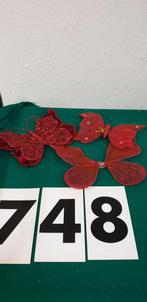 748 ] decoratie vlinders rood, Diversen, Kerst, Ophalen of Verzenden