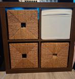 Ikea kallax 4 vakken bruin met inzet, Ophalen, Gebruikt