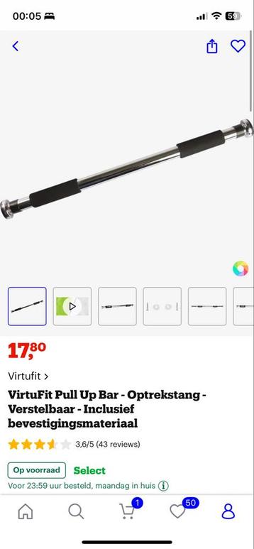 Optrekstang - VirtuFit Pull Up Bar beschikbaar voor biedingen