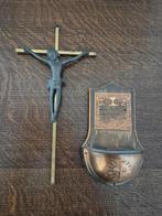Antiek Wijwaterbakje & Kruisbeeld, Ophalen of Verzenden