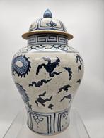 Grote Chinese vaas draak vintage PROC Chinees aardewerk 41cm, Ophalen of Verzenden