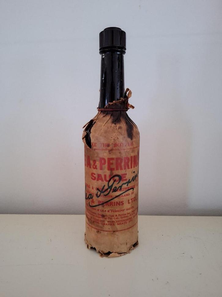 Vintage Fles Lea & Perrins Worcestershire Sauce, Antiek en Kunst, Curiosa en Brocante, Ophalen of Verzenden