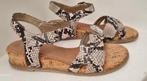 Zomer sandaal reliëf snake en kurk zool NIEUW, CODE F, Beige, Nieuw, Sandalen of Muiltjes