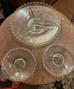 3 serveerschalen Imperial Candlewick 3 vaks, Ophalen of Verzenden