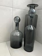 Polspotten vazen - donker grijs, Huis en Inrichting, Woonaccessoires | Vazen, Ophalen, Overige kleuren, Minder dan 50 cm, Glas