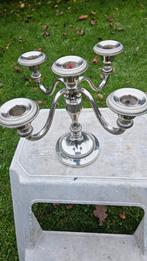 Verzilveren Kandelaar met 5 Armen, Antiek en Kunst, Ophalen of Verzenden, Zilver