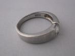 zilveren ring met vierkante heldere steen [1024], Verzenden, Zo goed als nieuw, 17 tot 18, Dame