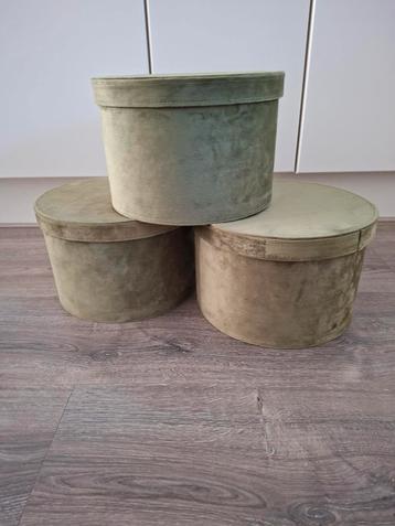 Olijfgroene Decoratieve Opbergdozen - Set beschikbaar voor biedingen