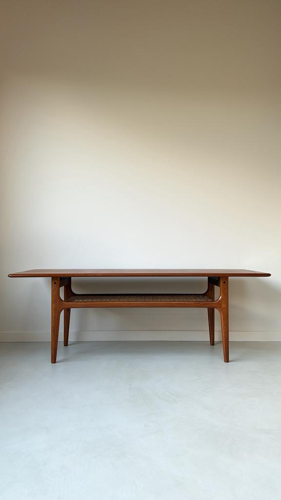 Trioh Vintage Deense houten salontafel, Huis en Inrichting, Tafels | Salontafels, Zo goed als nieuw, 50 tot 75 cm, 50 tot 100 cm