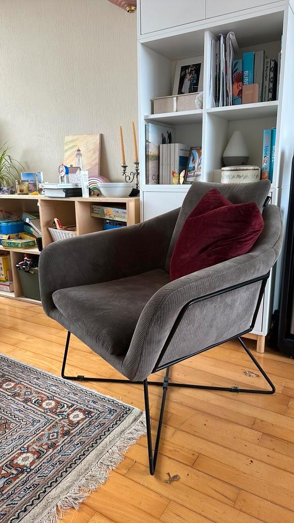 2 riverdale fauteuils stoeltjes warm grijs rib, Huis en Inrichting, Fauteuils, Zo goed als nieuw, Stof, 75 tot 100 cm, 75 tot 100 cm