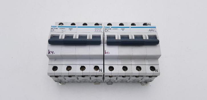Hager Groepenkast Krachtstroom Automaat MC616E C16 400V (2x), Hobby en Vrije tijd, Elektronica-componenten, Gebruikt, Ophalen of Verzenden