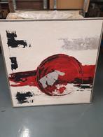 Abstract Schilderij - Rood, Zwart, Zilver - 104x104 cm, Ophalen of Verzenden