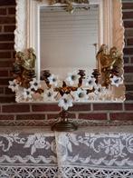 Antiek Religieuze Kandelaar + Opaline Bloemen, GERESERVEERD, Ophalen