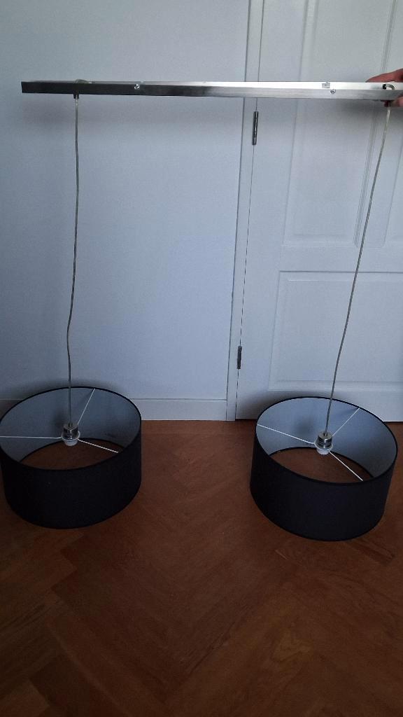 2 lampen inclusief ophangsysteem, merk Home sweet Home, Huis en Inrichting, Lampen | Hanglampen, Gebruikt, 75 cm of meer, Stof