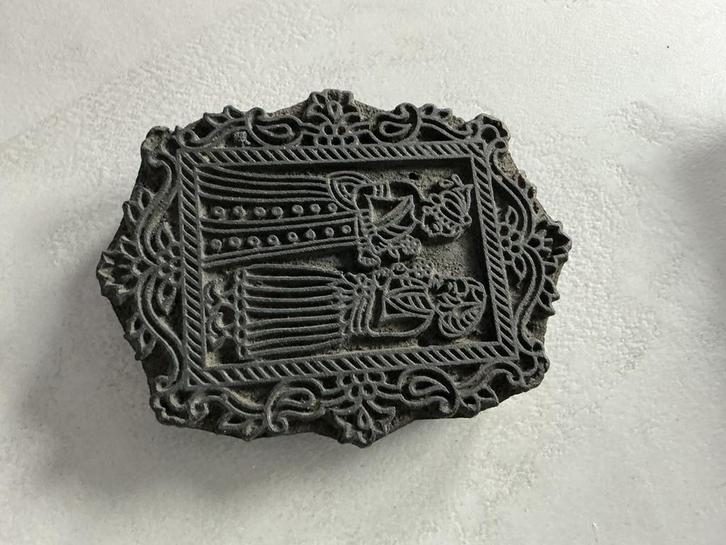 Vintage Batik Stempel met Figuren, Antiek en Kunst, Antiek | Gereedschap en Instrumenten, Ophalen of Verzenden